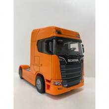 Miniatura Scania Caminhão de Ferro Miniatura Cabine Miniatura Metal Colecionável - Laranja - Visão 2