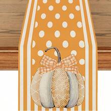 1pc, AutumnThanksgiving Pumpkins Table Runners, Farmhouse Table Centerpiece Kitchen Dinner Indoor Outdoor Table Party Decoration ﻿