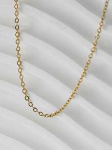 Tkool 1 pieza Brazalete de cadena cruzada plana de acero inoxidable de moda para mujer, adecuado para el uso diario de las damas