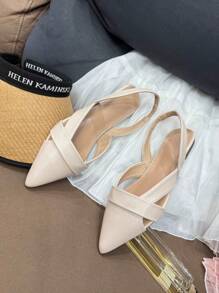 Simple Flat Toe Ring Hollow Out Breathable Pointed Toe Sandals, Elegant And Versatile For Teenagers, Suitable For Various Occasions