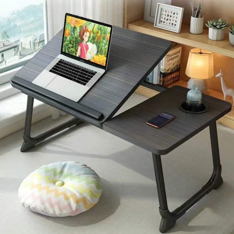 Adjustable Foldable Laptop Desk With Multifunctional Drawer And Adjustable Height - màu đen - Xem 1