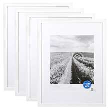 11x14 Matted To 8x10 Linear Gallery Wall Picture Frame, Set Of 4, White - White - View 1