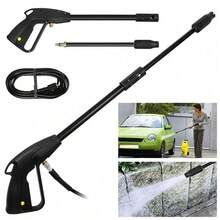 M14 High Pressure Power Washer Spray Gun Jet Lance Trigger Wash Wand 8M Hose Kit - Black - View 5