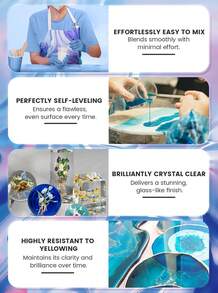 Jarezina 64OZ Epoxy Resin Kit,Crystal Clear Epoxy Resin-Strong And No Bubble,Not Yellowing,Self Leveling Easy Mix 1:1,Suitable For Art Casting,DIY,Jewelry Projects, Wood &Amp; Molds - 17OZ - View 3