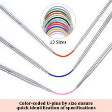 3支/套 23厘米不锈钢环形针，针径2毫米-6毫米，DIY编织工具，适用于毛衣、帽子、袜子等。 - 3件 - 查看 5
