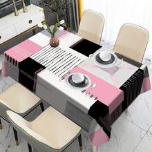 1/20 chiếc Khăn trải bàn hình học hiện đại - Vải polyester bền - Khăn trải bàn hình chữ nhật có sọc hồng, đen và trắng cùng màu sắc nổi bật - Nhà bếp, phòng ăn, trang trí tiệc dễ vệ sinh - Quà tặng gia đình phong cách, trang trí bàn ăn, phong cách đương đại, vải dễ vệ sinh - Nhiều màu - Xem 8