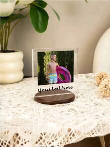 1pc Customized Acrylic Creative Figurine, Collectible Item With Photo And Text, Teenager Creative Decor, Customize With Your Child's Photo To Record Their Growth Stages And Life Scenes, Can Be Used As A Warm Home Decor, Suitable As A Gift For Father, Mother, Husband, Wife, Child, Classmate, Teacher, Boyfriend, Girlfriend, Student Back To School/Graduation Gift