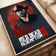 1 pieza/Set de 3 pósteres artísticos de pared, con opción de marco. 1 paquete de pósteres del juego Red Dead Redemption 2 , adhesivos de papel impermeables, decoración de pared para cafetería, bar o habitación