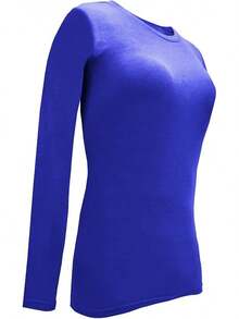 Women's Under Scrub Tee Crew Neck Long Sleeve-Shirt - 真正的皇家藍 - 查看 4