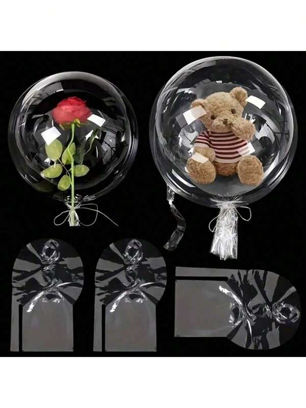 1 Set/1/3/5/8/16pcs 26 Inch Unstretchable Large Bubble Balls, Transparent Oval Balloons - Suitable Accessories For Christmas, Wedding, Carnival, Birthday, Bachelor Party And Graduation Celebration, For 14+ Years Old, No Power Required, Ideal For Anniversary, Birthday And Gatherings