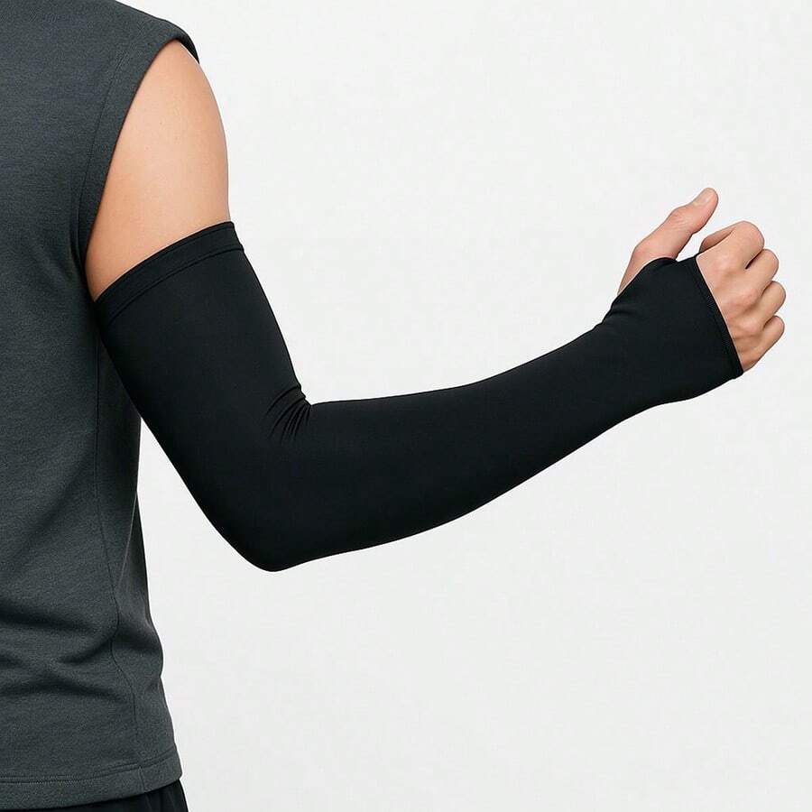 Pair Of Sun Protection Long Sleeve Motorcycle Sun Sleeves - màu đen - Xem 1
