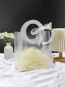 10/1 Bolso redondo transparente con efecto escarcha, bolsa de regalo del Día de San Valentín, bolsa de regalo de boda, bolsa de regalo de dama de honor con caramelos, bolsa de tienda de joyas, bolsa de regalo de dama de honor de boda