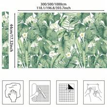 Tropische Blattpflanzen Muster Tapete, wasserfeste selbstklebende Vinylfolie, leicht ablösbar und klebbar, abnehmbare Kontaktfolie, Bohemian Palmenblatt Blumentapete, 1 Rolle - 44cm x 3/5/10m, geeignet für Heimdekoration, Tapete, Wanddekoration, Schlafzimmer, Badezimmer, Wohnzimmer, Küche, Herbstdekoration, Möbel Renovierung Aufkleber, Schrank, Regalauskleidung Dekor, Mietwohnung Studenten Dekoration, Abschluss Einweihungsgeschenk