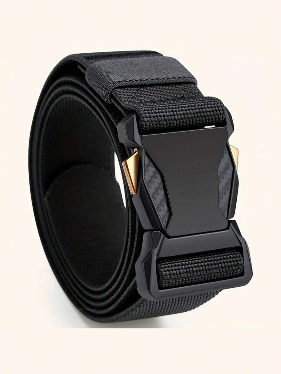 New Quick Release Pluggable Buckle Tactical Belt Breathable Elastic Belts For Men Elastic Pants Belt - Multicolor - View 1