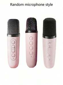 1 件迷你卡拉 OK 机，带 2 个无线麦克风，便携式无线 RGB 灯礼品扬声器套装，家庭卡拉 OK，手持卡拉 OK 麦克风扬声器，适用于家庭聚会、生日、宿舍、返校、学校活动、教室、送给朋友和学生的礼物、音乐课、派对用品