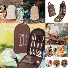Bolsa de armazenamento portátil e prática em nylon para utensílios de cozinha, ideal para camping, churrasco e viagens - Organize facilmente facas, colheres e outros utensílios de cozinha (somente a bolsa - utensílios de cozinha não incluídos). - Multicolorido - Ver 9