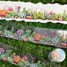 1 Roll Gardening Plant Themed Decorative Craft Tape, DIY Decor For Scrapbooking, Journal, Gift Box, Sticker School Supplies, Back To School - Multicolor - View 7