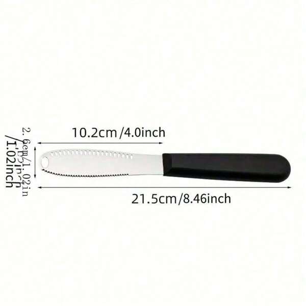 Stainless Steel Butter Spreader, Perforated Stainless Steel Butter Knife, Jam Knife Spatula Serrated Cheese Scraper