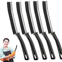 1pc Black Multi-Functional Gap Cleaning Brush - Household Hard Bristle Narrow Brush Head - Gap Cleaning Tool, Suitable For Home Kitchen, Bathroom, Windows, Faucets, Toilet - Black - View 11