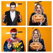 Halloween Headpiece - Plastic Knife, Axe, Scimitar And Scissors Horror Accessories, Suitable For Zombie Theme Costume Party And Back To School Season - Multicolor - View 3