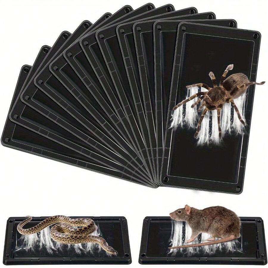 12/24 Pack Sticky Glue Traps  Mouse Rat Rodent Snake Roach Spider Catcher Indoor  Easy To Use For Homes Kitchens Basements - 12 Pack - 查看 1