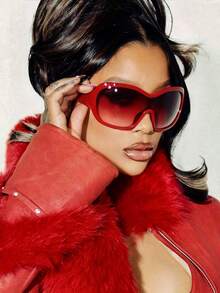 1 Stück Oversized Gesichtsmaske zum Umwickeln, personalisierte Outdoor-Sonnenschutzbrille im Y2K-Stil integrierte Mode- für Y2K-Fest, Musikfest, Sommer, Strand, Outdoor, Reisen