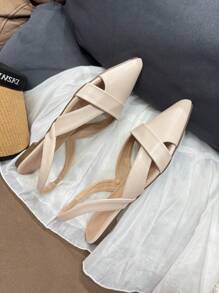 Simple Flat Toe Ring Hollow Out Breathable Pointed Toe Sandals, Elegant And Versatile For Teenagers, Suitable For Various Occasions
