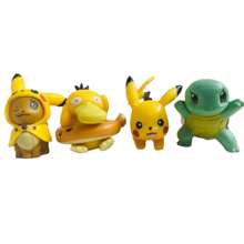 pokemon Set de 8 figuras coleccionables de 4cm de alto de Pikachu, Squirtle y Eevee de Pokemon, ornamento de escritorio de anime, regalo ideal para fans