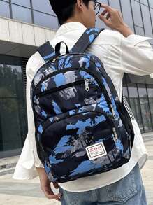 Fashion New Camouflage Three Pieces Package Junior High School High School Students Backpack Multi-Functional Messenger Bag Pencil Case Bag For School College