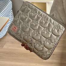 可爱卡通猫刺绣笔记本电脑内胆包和 iPad 保护套 - 厚实防震外壳，毛绒衬里，适合 10/11 英寸平板电脑和 13/14/15 英寸笔记本电脑 - 时尚收纳袋，用于保护笔记本电脑和平板电脑 - 彩色 - 查看 11