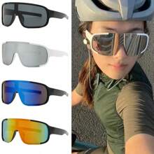 1pc Women Frameless Personalized Fashion Retro Sporty Glasses Chic Hiphop Outdoor Riding Vacation Travel For Summer Beach Vacation, Outdoor, Travel Autumn Accessories Goggles