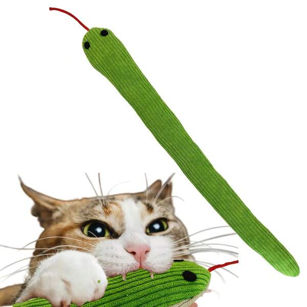 1 pièce Jouet en forme de serpent pour chat, jouet à froissement sonore en lin doux, jouet interactif pour exercice de chat d'intérieur de 16,5 pouces (environ 42 cm), convient à toutes les races