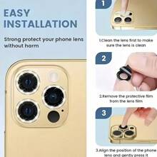 1 Set Ultra-Protective 9D Diamond Lens Protector With Ring Cover Film & Tempered Glass Camera Protection Compatible With Samsung Galaxy S25Edge/S24FE/S25Ultra/S25Plus/A16/A26/A36/A56/A55/A15/A35/A25/A05/A05S/A24/A34/A14/A54/S24Ultra/S24/S24Plus/S22Ultra/S23Ultra/S23Plus/S23 And Compatible With IPhone 16ProMax/16/16Pro/16plus/15ProMax/15/14/13/12/11Pro - Scratch-Resistant Gift For Birthday, Family, Friends Sparkling Crystal, Lens Protector, Phone Accessories