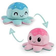 TeeTurtle - Reversible Octopus Plushie - Sunset + - Cute Sensory Fidget Stuffed Animals That Show Your Mood - Kem hồng + xanh nước biển - Xem 1
