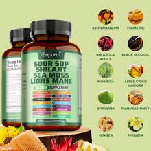 BUPORAI Soursop Shilajit Sea Moss Lion's Mane - Has Natural Antioxidant Properties To Boost Immunity And Support Cell Regeneration - 120pcs - Một chai - Giai đoạn dùng thử - Xem 3