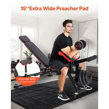 Weight Bench, 800lbs Adjustable Weight Bench Press For Full Body Workout, Exercise Sit Up Bench For Home Gym Strength Training, Flat Bench With With Leg Extension, Preacher Pad, Fast Adjustment - 800lbs - View 5