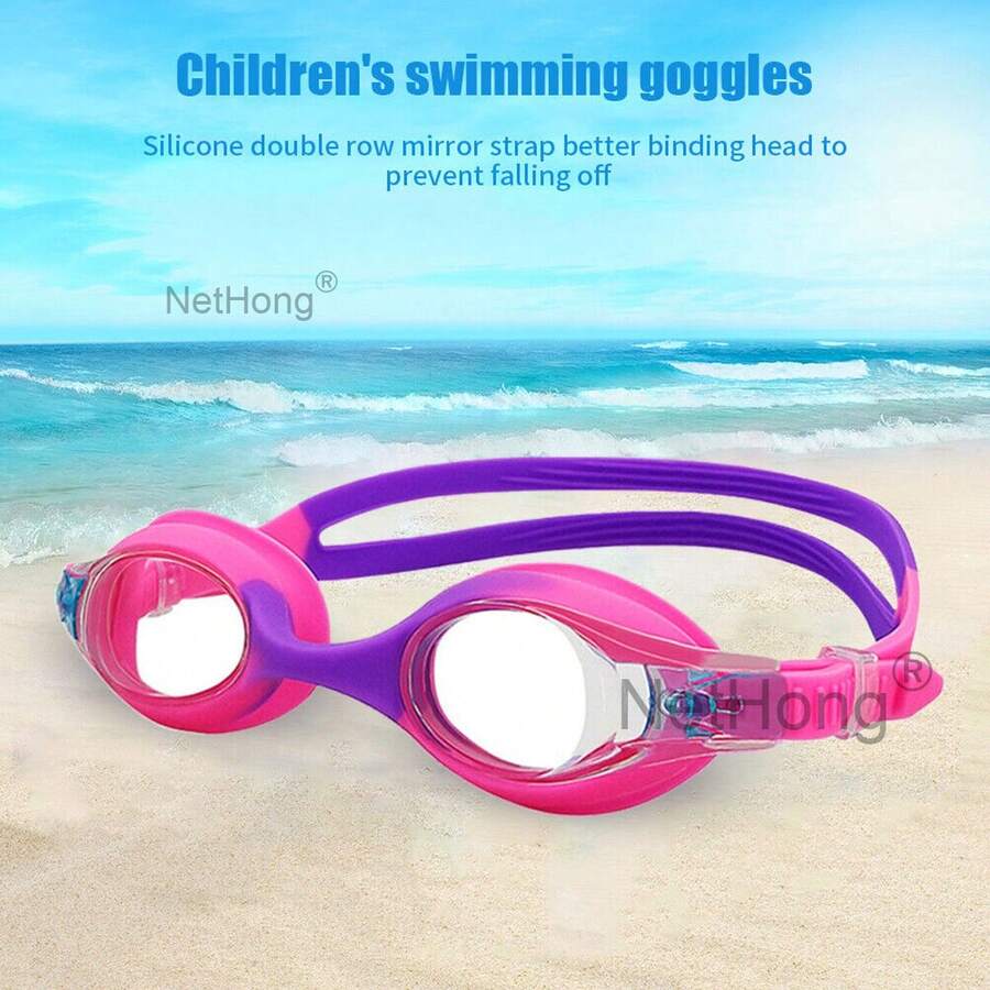 NetHong Kids Anti-Fog Swimming Goggles Pool Swim Adjustable Glasses Children Boys Girls - Pink - View 1