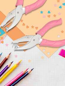 1 Piece Heart Star Handheld Hole,TIANWEN Paper Punch Metal Single Hole Paper Punch Punchers With Soft-Handled Tags Pouch Perfect For Office And Diary Enthusiasts Gift For Clothing Ticket DIY Craft Tags Scrapbook Back To School 2026 Art Office Essentia Supplies Tools - Multicolor - View 12