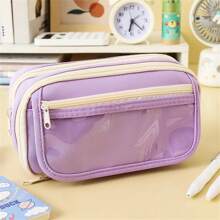 2025 Latest Clear Large Capacity Pencil Case, Stationery & Cosmetics Storage Bag, Back To School Essential Pencil Pouch, Pencil Box, Storage Bag, School Supplies, Pencil Pouch, School Bag