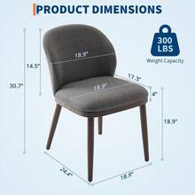 strundghti Dining Chair Set Of 2/4/6,Modern Upholstered Kitchen Chairs With Ergonomic Back Support,265lbs Capacity Dining Room Chairs With Wood Legs For Kitchen Dining Room Restaurant - 灰色-2件 - 查看 3