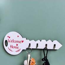 Bohemian Style Country Wooden Key Holder With Shelves And Hooks-Easy To Install, Space-Saving Wall-Mounted Organizer, Suitable For Keys, Coats, Etc.-Suitable For Entrances, Kitchens, Offices, Key Racks
