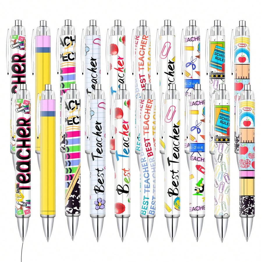 1Pc/5/10/20/30Pcs Teacher Ballpoint Pens Funny Cute Funny Cool Best Pens Teacher Set Packaging Gift Bulk Black Ink Pens Women Teachers Office Work Supplies Gifts For School Teachers Colleagues