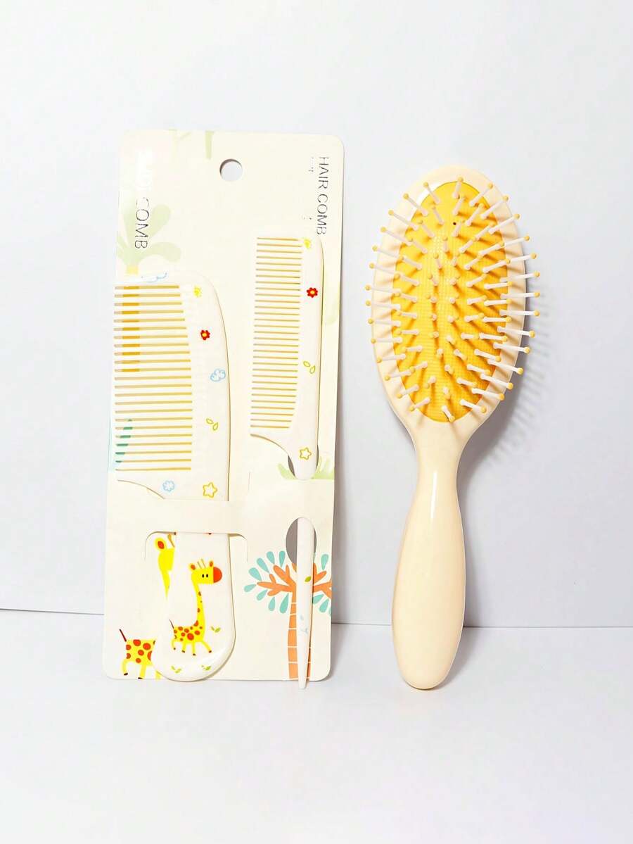 3pcs Kid's Cartoon Style Horned Beast Comb And Macaron Comb Set ...