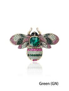 1pc Rhinestone Bee Brooch For Women,Insect Brooches,For Bag,Sweater,Coat,Hat,Shoes,Dress,Suit - Bee (5016) - View 7
