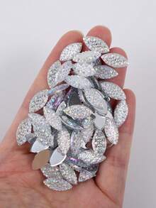 100pcs/Pack, 7*15mm Oval Acrylic Rhinestones, Flat Pineapple Shape AB Color Acrylic Rhinestones, High Quality Multi-Color Acrylic Rhinestones For DIY Clothing Accessories - Multicolor - View 10