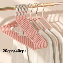 20pcs/40pcs Non-Slip Iron Wire Hangers, Muted Color Luxury Home Clothes Hanger