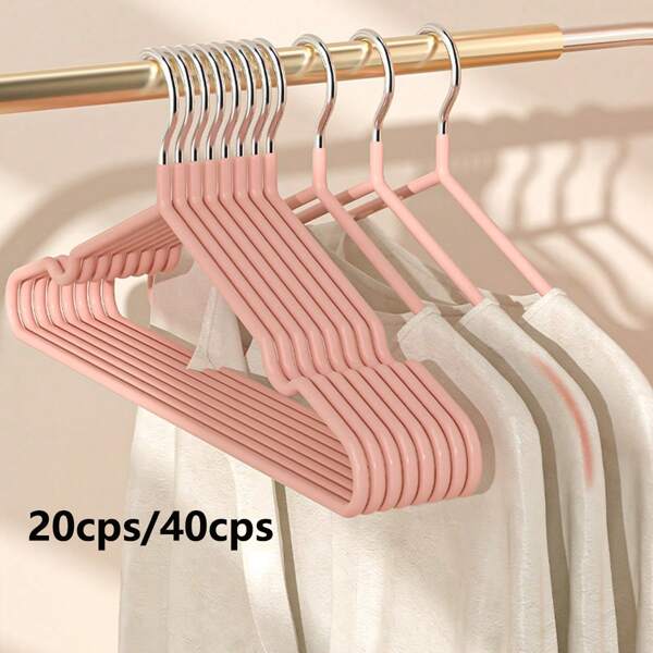 20pcs/40pcs Non-Slip Iron Wire Hangers, Muted Color Luxury Home Clothes Hanger