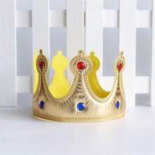 皇冠头饰金色银色皇冠派对头饰三角形皇冠，带有水钻装饰，无纺布，非常适合生日、万圣节、圣诞节、狂欢节和节日聚会