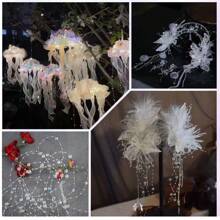 1 Roll 30/60m Gypsophila 8+3 Fish Line Wired Beads Faux Pearl Beads Chain Wedding Hand Holding Flower Decoration For Jewelry Making Handmade Jewelry Accessories Bridal Hair Accessories Necklace Bracelet DIY