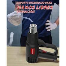 SNORF Pistola De Calor 2000W Heat Gun 50℃~600℃ 2 configuraciones de velocidad 4 accesorios para manualidades envoltura retractil reparacion de electronica automocion - como en la foto - Ver 4